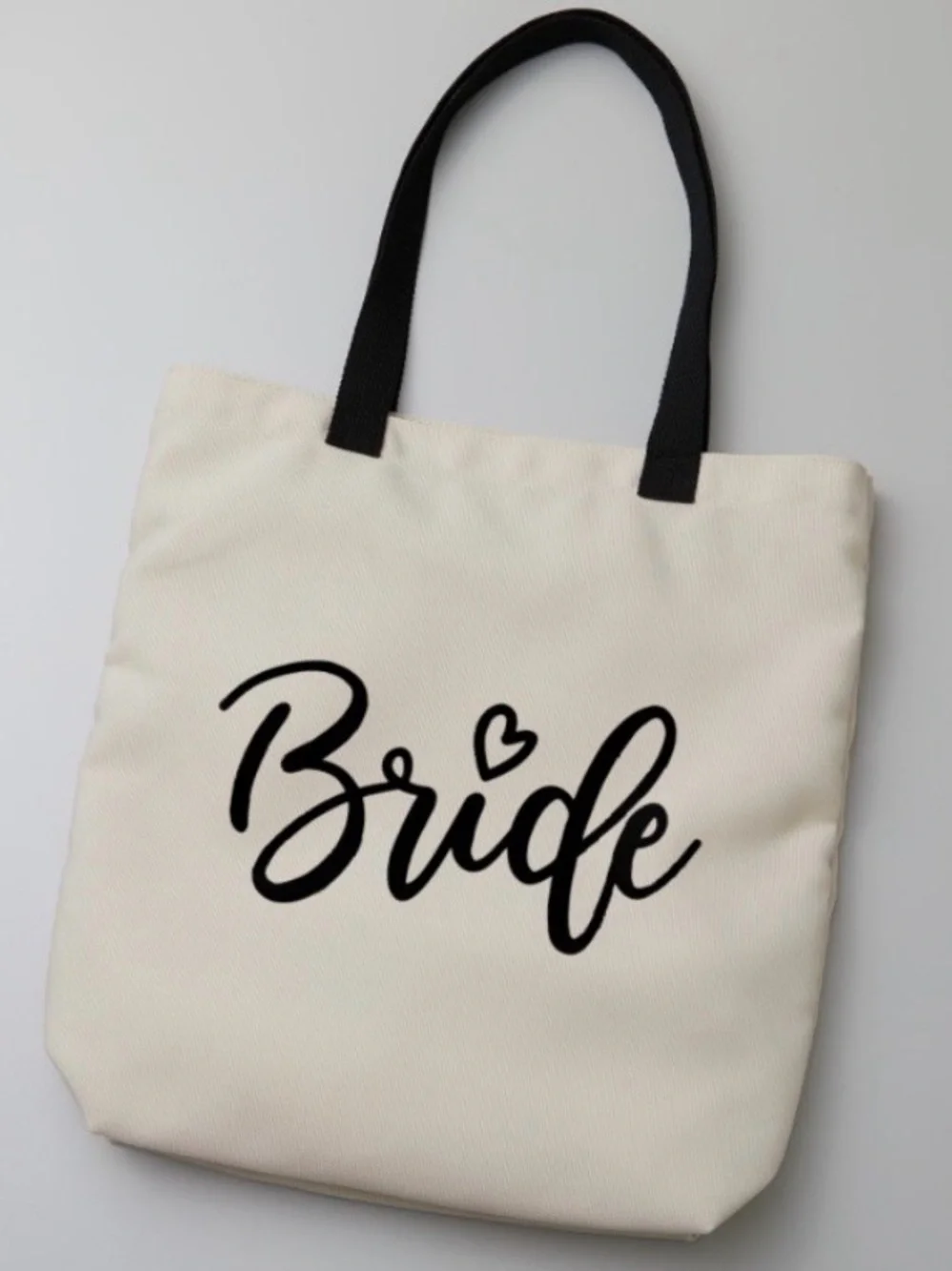 Bride Script Canvas Tote Bag  19 in x 14 in Wedding Gift